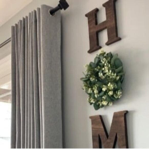 Wooden Home Sign with Artificial Eucalyptus Wreath for O, 9.8'' Home Letters - Picture 3 of 3